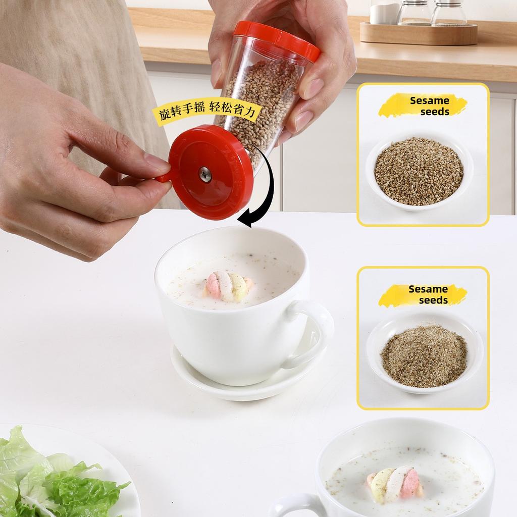 Sesame-Seed Grinder,75ml Sesame-Seed Dispenser,Multifunctional Kitchen Seed-Grinding Tool,Manual Sesames Mill For Kitchen
