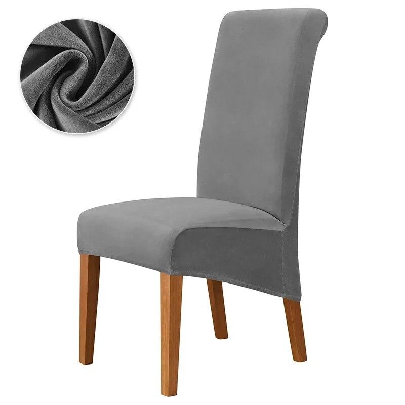 1PC Soft Velvet Chair Cover Solid Color Elastic Dining Chair Covers Winter Warm Seat Slipcovers Home Hotel Wedding Banquet Party