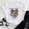 (Asian Size)Tee Top Letter Leopard Love Heart Trend Cute Fashion T Shirt Women Print Lady Clothing Casual Short Sleeve Female Graphic T-shirt