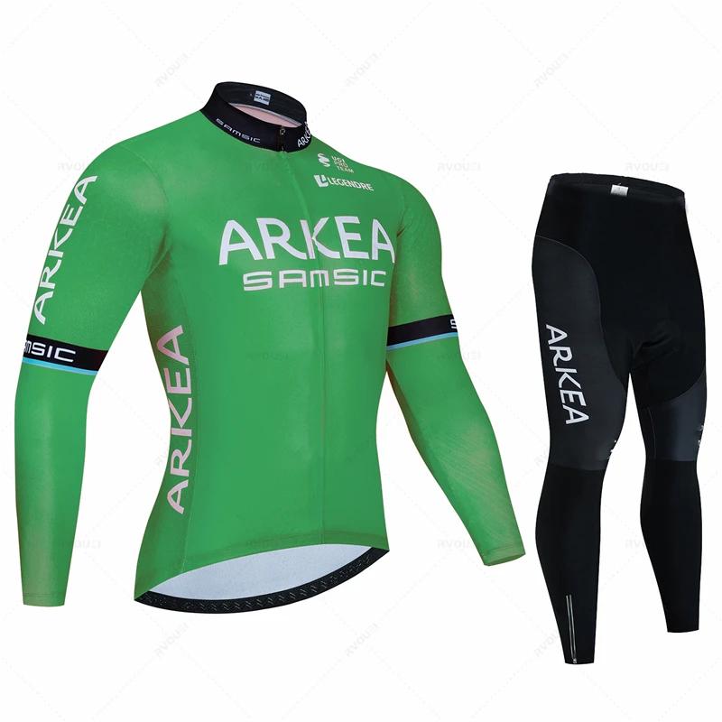 Arkea France Team Autumn Cycling Jersey Sets Breathable Long Sleeve Spring New Men's MTB Bicycle Clothing Suits Roupa Ciclismo