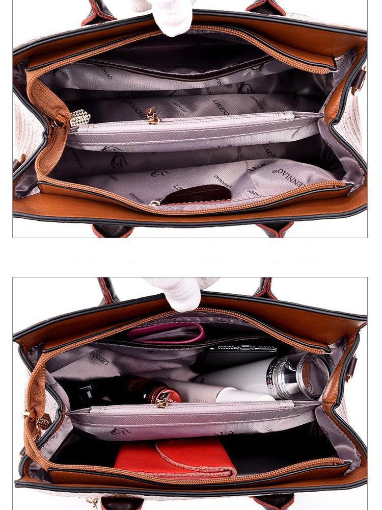 Johnature Модная женская сумка из кожи аллигатора, роскошная сумка большой емкости, мягкие кожаные сумки на ремне, женская повседневная сумка-тоут