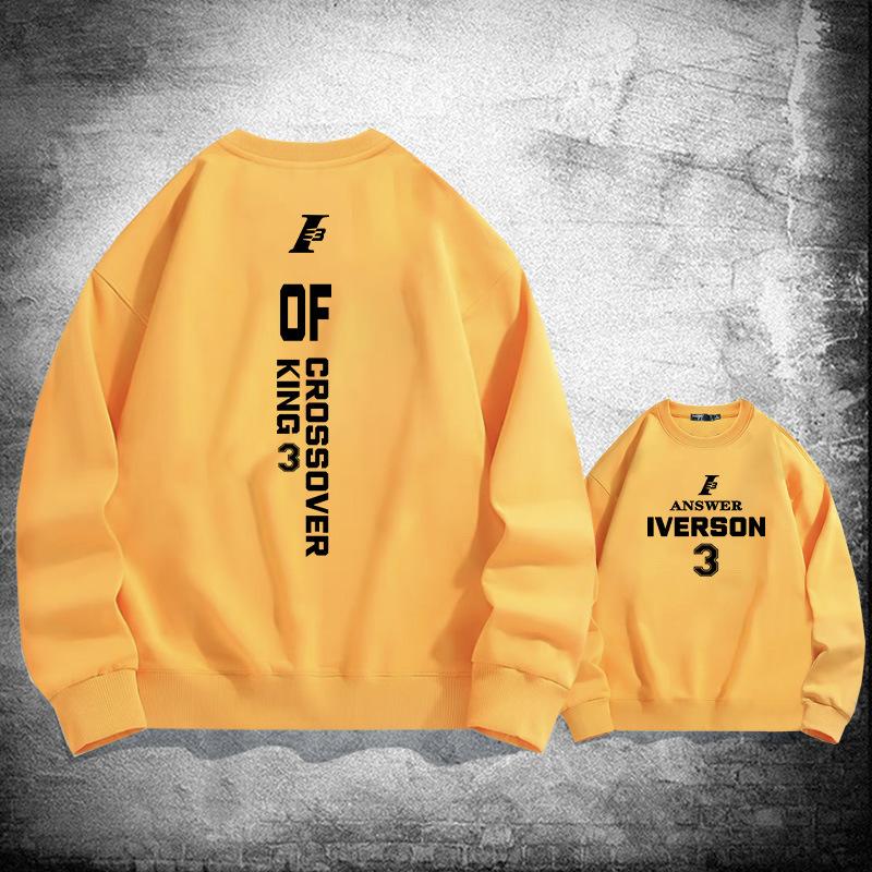 76Ers crew neck pullover sweater men's and women's spring and autumn clothing youth trendy brand loose shoulder long-sleeved jacket