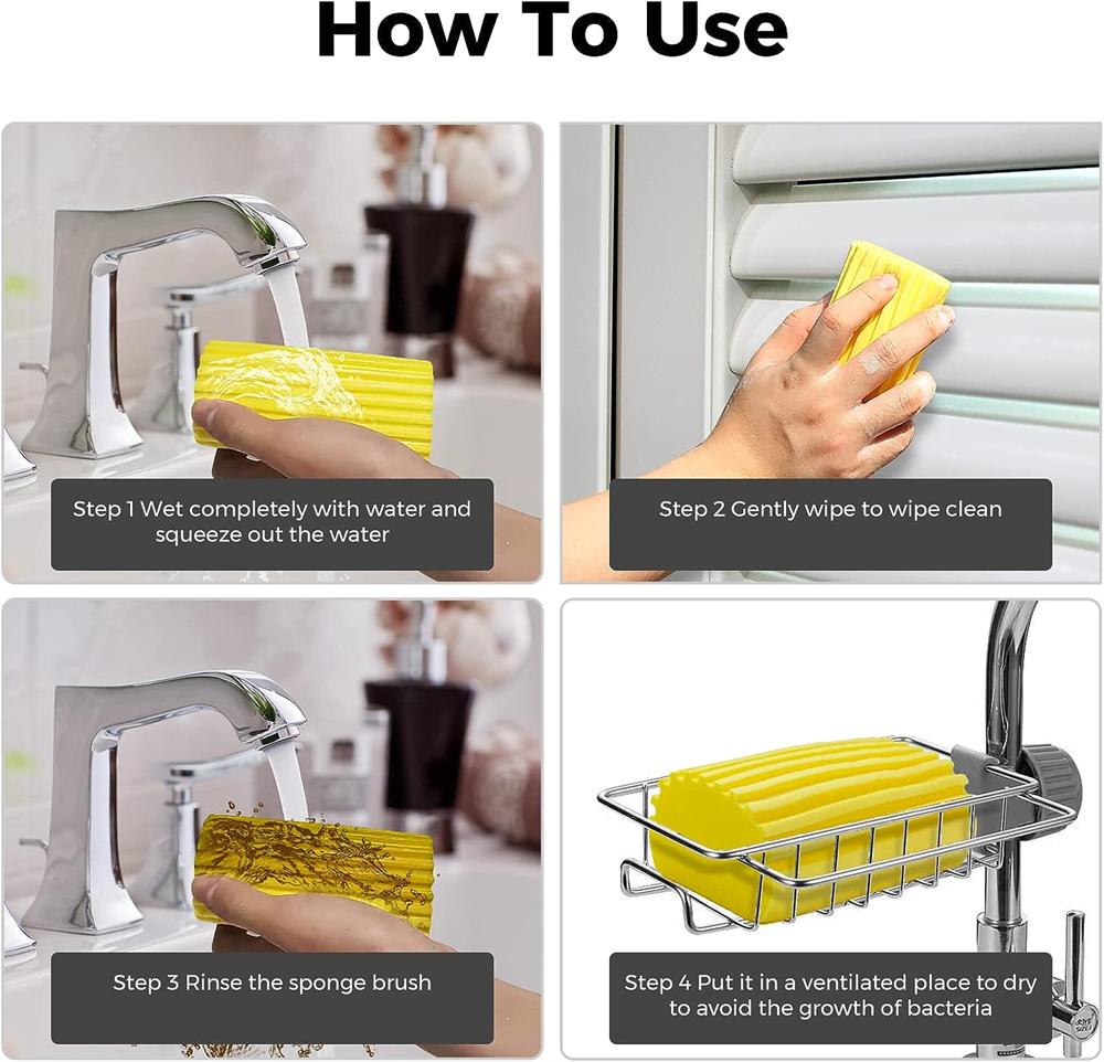 4 шт. Дастер для влажной уборки Желтая губка Порошок Пыль Улавливает Чистый Волшебные чистящие салфетки Влажная чистка Дастер Губка ПВА Чистка