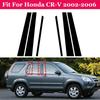 6Pcs Car Black Pillar Posts Decal Trim Cover For Honda CR-V 2002 2003 2004-2006 Door Window Column Stickers Decoration Parts