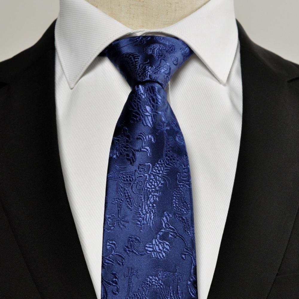 Adjustable Jacquard Silk Tie National Men Necktie Fashion Chinese Dragon Pattern Tie Wedding