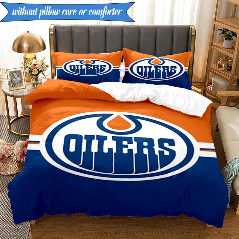 3PCS Energetic Oilers Team Spirit Bedding Set,Including 1pc Duvet Cover And 2pcs Pillowcases Perfect for Bedroom, Dormitory, Fan Christmas gift
