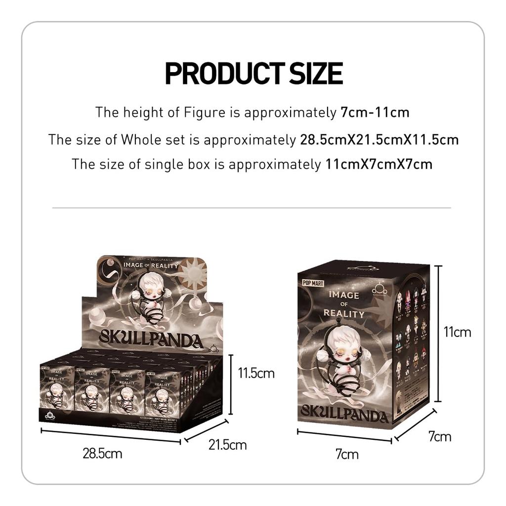 POP MART SKULLPANDA Изображение реальности серии Pop Mart Gacha Gacha Blind Box Фигурка Пластиковая модель Премиум игрушка Мягкий винил Оригинальный персонаж День рождения