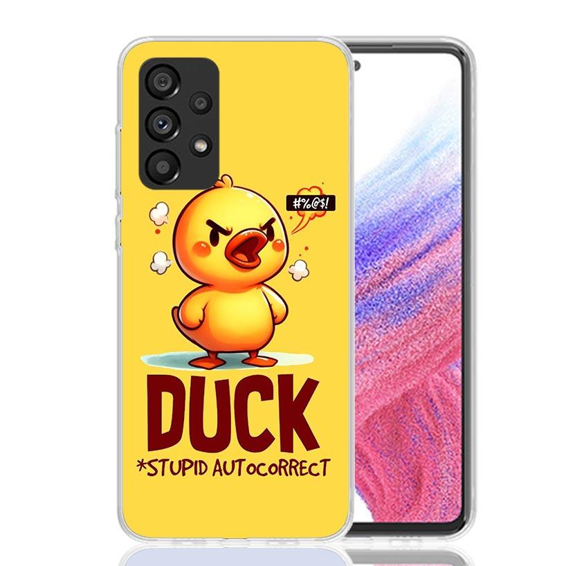 Funny Cute Yellow Duck You Phone Case For Samsung Galaxy A52 A32 A22 A12 A02S A50S A30S A51 A31 AA71 Note 20 Ultra 10 S10 Plus G
