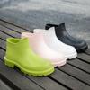 Женские повседневные туфли на плоской подошве, резиновые сапоги, водонепроницаемые рабочие ботинки, модные женские резиновые туфли, женские утепленные садовые галоши 35-40