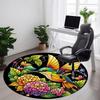 1pc Hummingbird Flowers Office Round Area Rug, Indoor Mat Suitable ForOffice, Under Office Chairs Bedroom Living Room Home Decor, Room Decot111