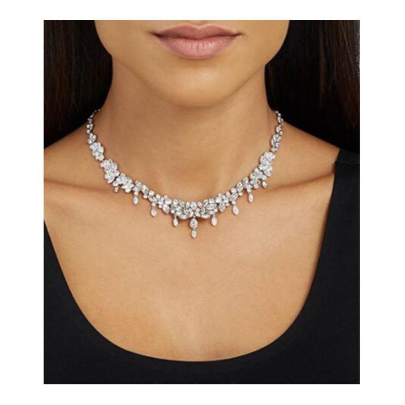 Swarovski Diapason solid color design crystal necklace women's silver 5146731