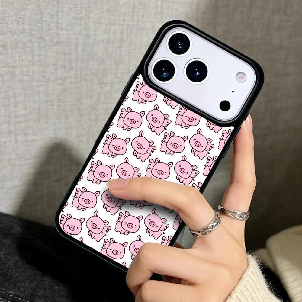 Чехол Case для iPhone 17 Air 16 Pro Max 15 Plus 11 13 Mini 14 12 Задняя крышка телефона Мультяшное животное Собака Кошка Свинья