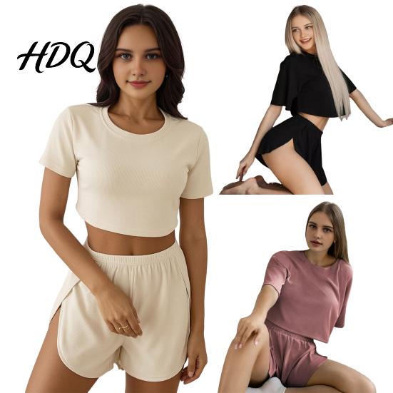 Casual Home Wear Women Women's 2 Piece Pajama Sets Soft Short Sleeve