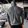 Men Sport Top Drawstring Hooded Long Sleeve Slim Fit Soft Breathable High Elasticity Quick Dry Hollow Mesh Jogging Training Summer Spring Sweatshirt