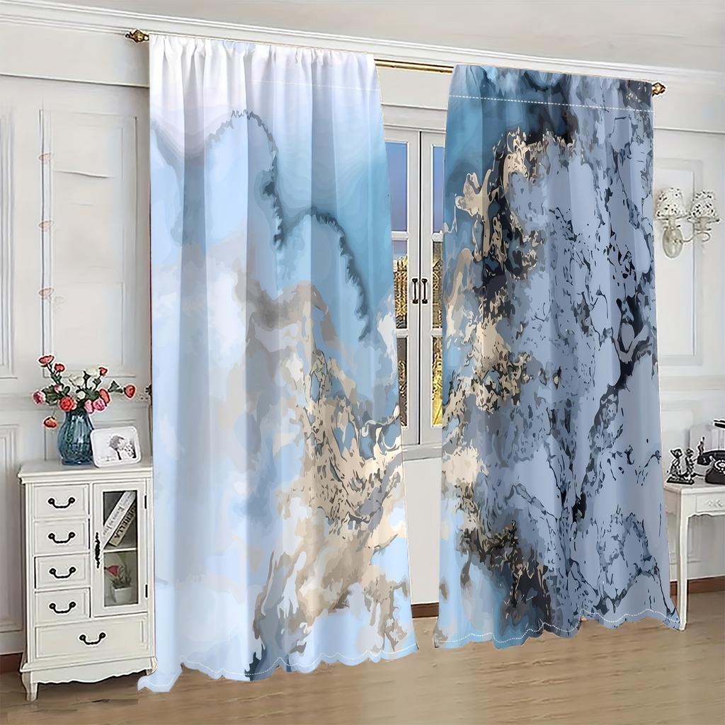 2-панельные шторы с мраморной текстурой, роскошные шторы для спальни, гостиной, кухни, оконные жалюзи, шторы для салона, карманы для штанг