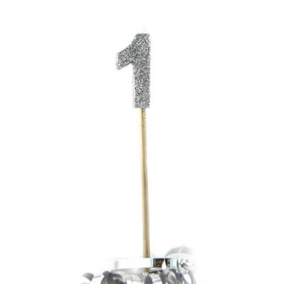 Свеча Alpen Glitter Long Stick (Серебряный) (1)