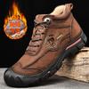 Мужские ботинки для улицы из натуральной кожи, повседневная обувь, обувь для альпинизма и пешего туризма, теплые зимние ботинки для мужчин, обувь на платформе, зимние ботинки