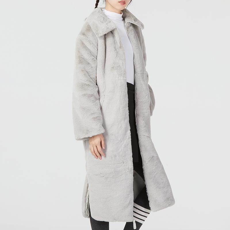Nike Women Faux Fur Long Jacket (Asia Sizing) Light Bone Women Streetwear DQ6839-012