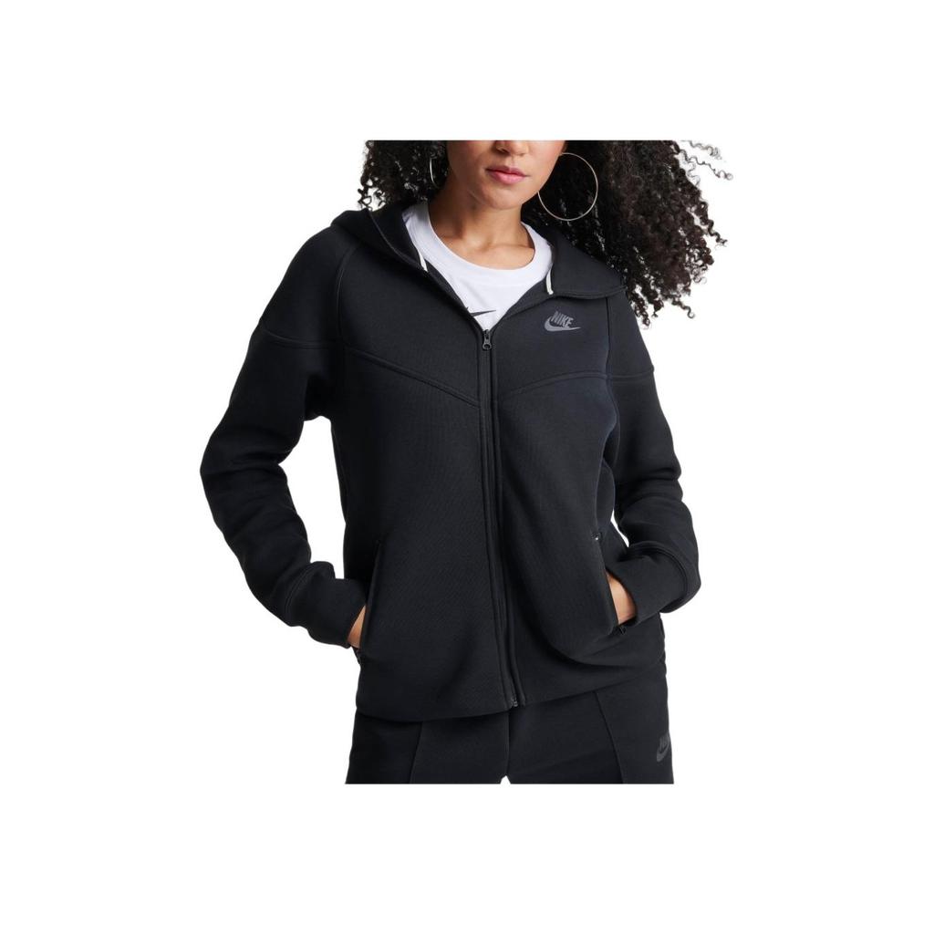 Nike Спортивная одежда Женская толстовка Tech Fleece Windrunner на молнии Черный/Черный Женская уличная одежда FB8338-010