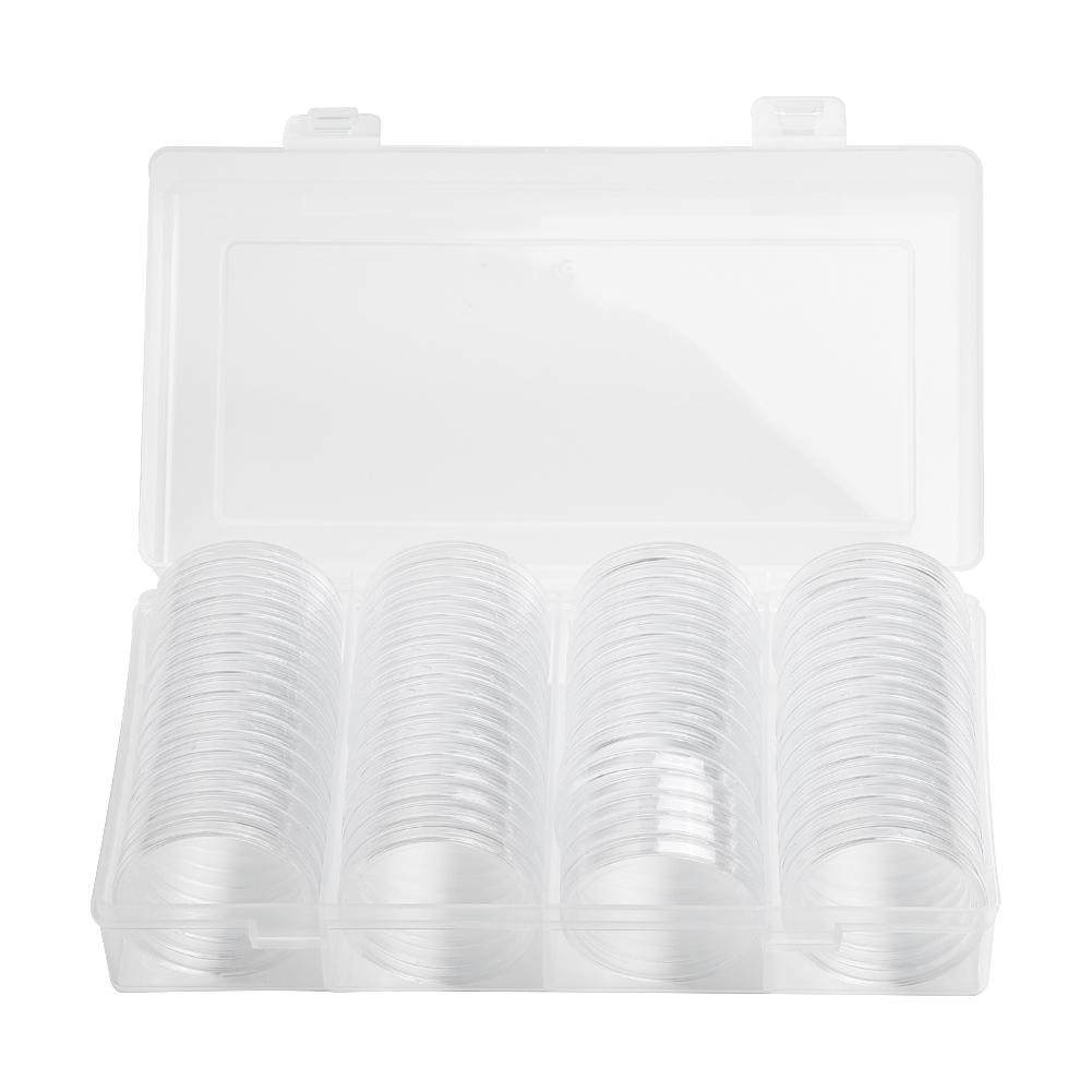 60 шт. 40 мм прозрачный круглый пластиковый контейнер для капсул для монет пустой ящик для хранения держатель