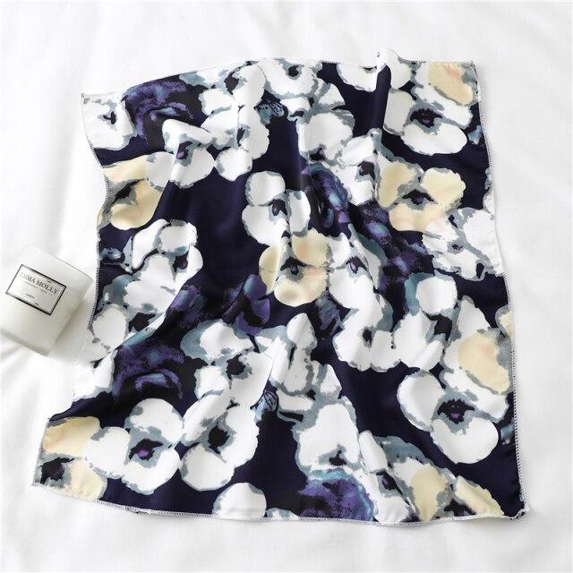 New Silk Scarf Square Women Fashion Dot Plaid Print Neckerchief Ladies Work Scarves Small Winter Foulard Bandana Hair Tie Band