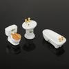 Ceramic Dollhouse Toilet Basin Bathtub Doll House Bathroom Accs Mini Furniture Toys for Boys Girls