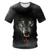 Kids Animal Wolf T Shirt for Boys Summer Autumn Children's Wolf Clothes Short Sleeved Breathable Cartoon Print Cool Wolf Tops