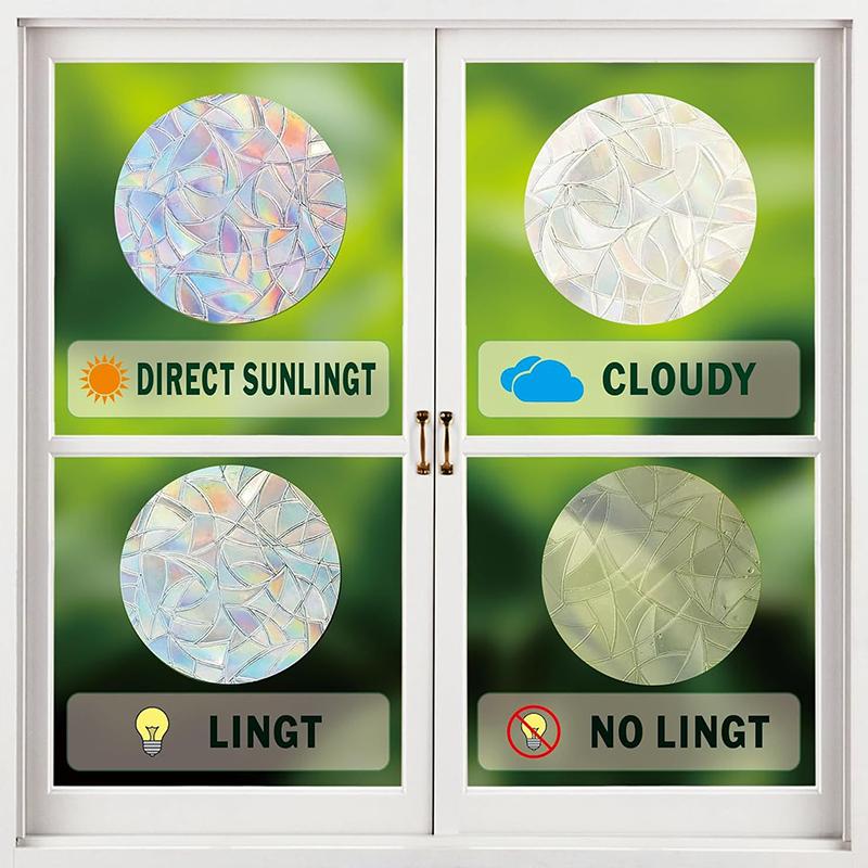 Наклейки на окна для защиты птиц от столкновений с окнами, неклейкие призматические наклейки на окна, радужные наклейки