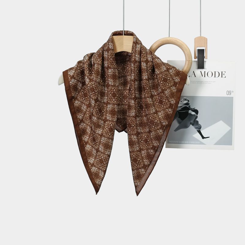 Decorative Simple Texture Silk Scarf Women'S New Style Spring And Autumn Summer Fashion Versatile Headscarf Work Scarf