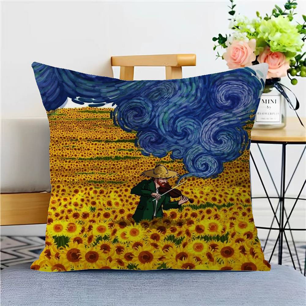 Painter Van Gogh Cushion Cover Pillow Cover Decor Pillowcase Printed Cushion Case For Couch