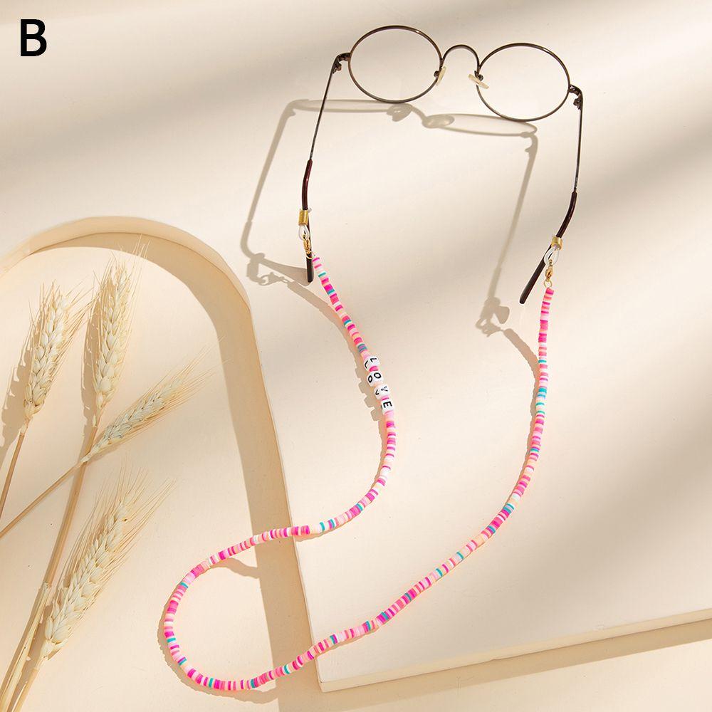 Женский Девочки Мягкая Полимерная Глина Нескользящая Цепочка для Очков Шнурок для Очков Шейный Ремешок Шнур Веревка для Солнцезащитных Очков