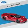 Welly 1/24 Ford GT 2017 Суперкар Модель автомобиля из сплава Литые игрушечные транспортные средства Моделирование Хобби Коллекционные игрушки для автомобилей Подарок на день рождения для детей