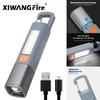 Портативный светодиодный фонарик XPE Сверхяркий фонарик с крючком USB-зарядка Водонепроницаемый Телескопический фокус COB Боковая лампа