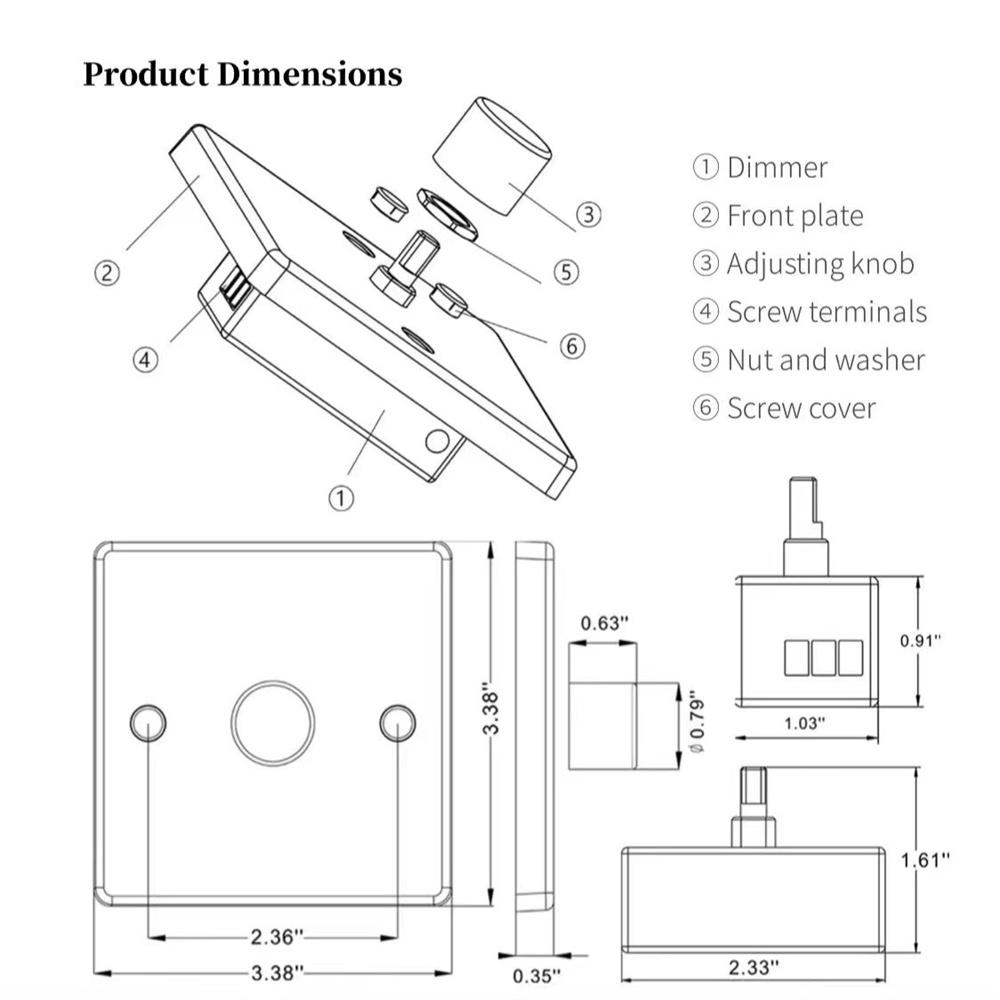Диммер ШИМ 12-24 В постоянного тока для дома на колесах, лодки, грузовика, кемпера, диммируемый светодиодный свет для салона