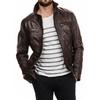 Men's Genuine Lambskin Brown Leather Jacket Stylish Motorcycle Bomber Biker Outerwear MJ 84