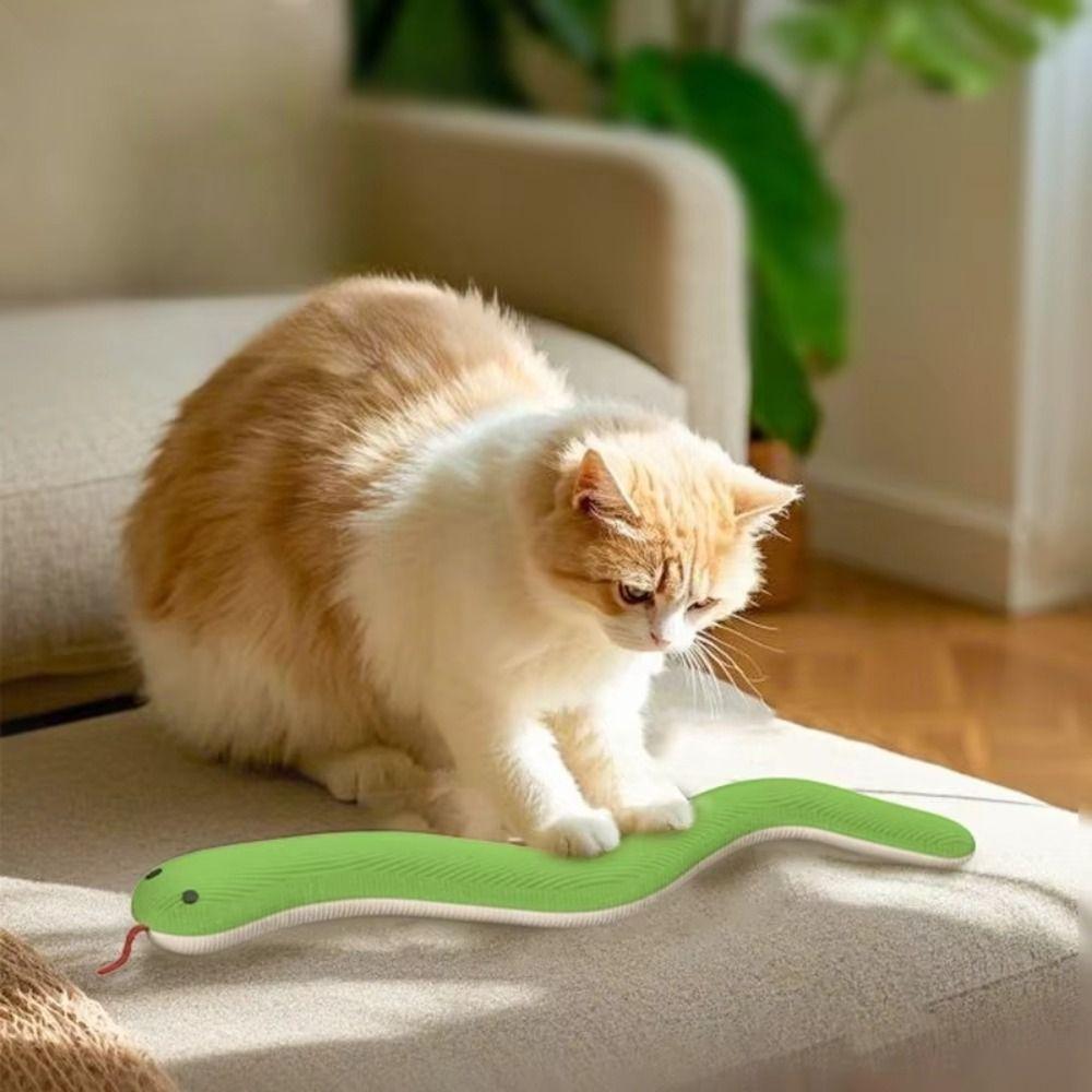 Plush Kitten Toy Snake Soft Touch Snake Shape Cat Toy Creative Interactive Pet Toy Indoor