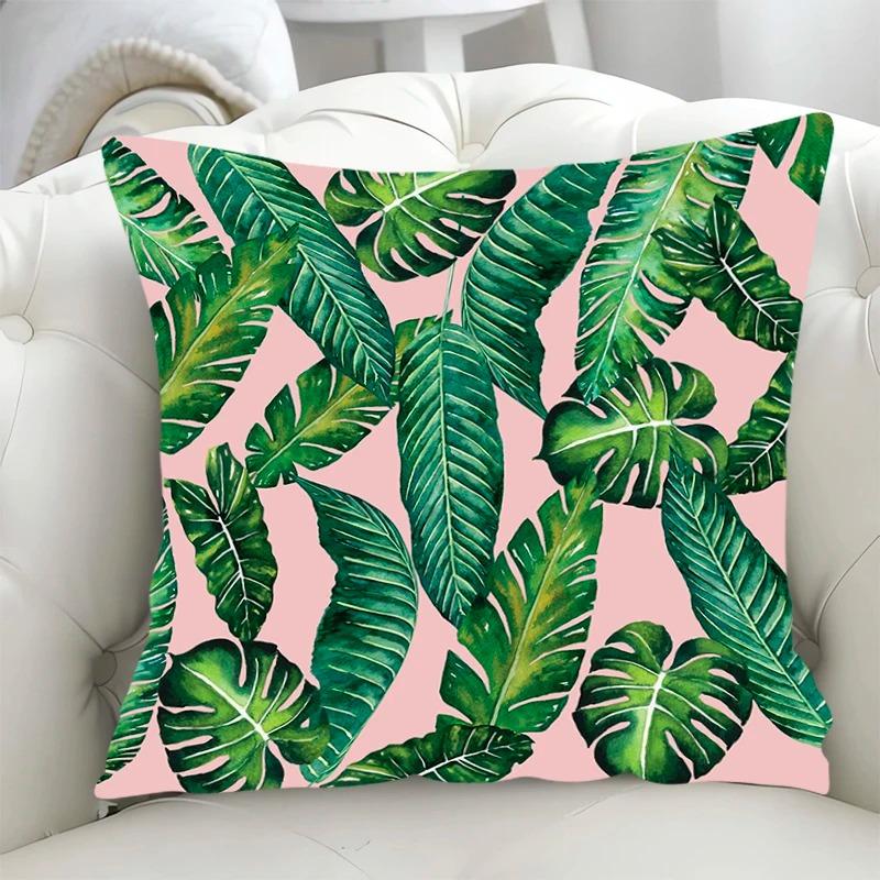Luxury Home Decor Pillow Cover Living Room Sofa Cushion Cover Tropical Rainforest Grass Pattern Cushion Cover