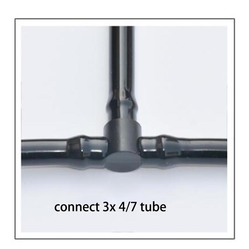 10 шт., 3-ходовой тройник для шланга, штуцер 4/7 мм, соединитель для трубки, фитинги для ирригационной сантехники, Т-образный адаптер, разветвитель для сада