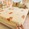 Bedspreads Milk Velvet Fitted Sheet Thick Flannel Warm Headboards All-Around Elastic Bed Cover Mattress Cover Double Bed Sheets
