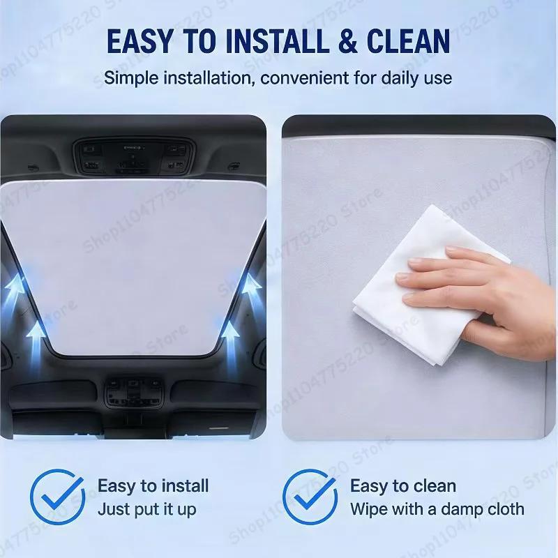 For MERCEDES-BENZ EQE SUV 2023-2026 Car Sunroof Sunshade Heat Insulation UV Protection Electrostatic Suede Skylight Cover