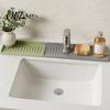 Water Drainage Mat Silicone Kitchen Sink Faucet Mat, Foldable Splash Guard with Suction Cup, Draining Cups 5 Degrees Slope Countertop for Bathroom Cup