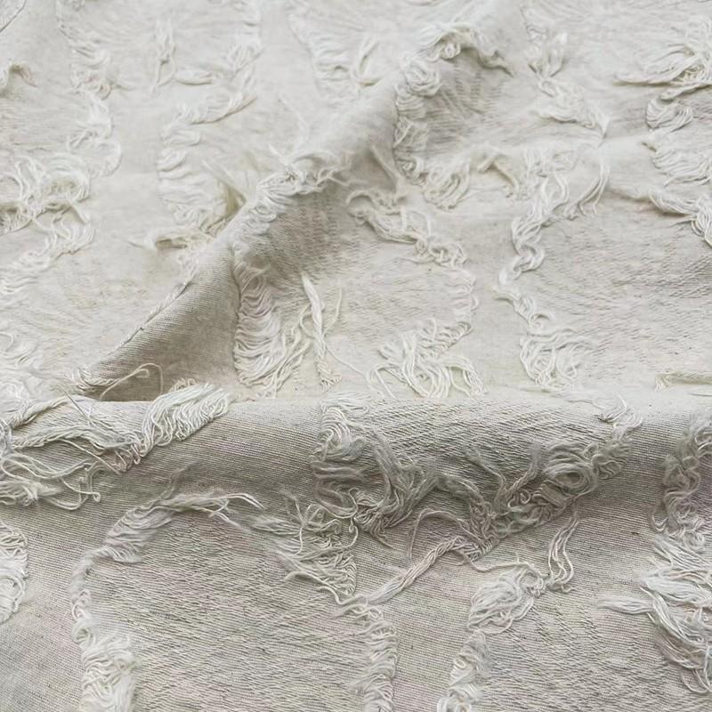 100X150Cm Flower Tassel Cotton Linen Fabric DIY Creative Shirt Jacket Pants Clothing Design Sewing Material Clothing Supplies