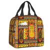 African Elements Pattern Insulated Lunch Tote Bag for Women Africa Ethnic Culture Cooler Thermal Bento Box Work School Travel