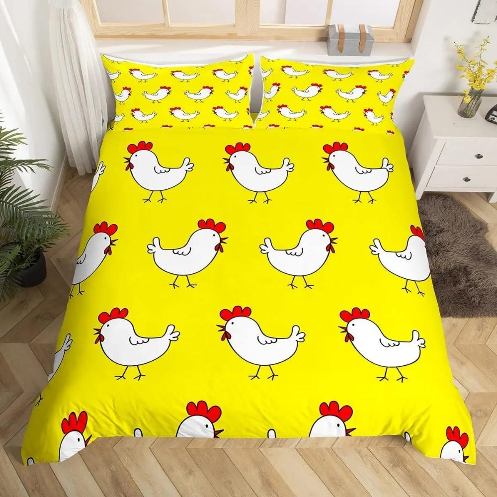 Cute Duck 2/3 Piecebedroom setChildren'sGift Teenagers adulteMicrofibre Double Bed Single Bed Duvet Cover with Zip Room Decor