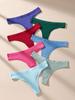 7Pcs Women Thongs Panties Cotton Striped Underwear Sexy Underpants Solid Panty Soft G-Strings Female Lingerie Plus Size XS-XL