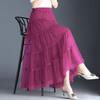 High-end Three-layer Large Swing Mesh Skirt Women's Spring and Summer A-line Pleated Cake Skirt Drape Long Skirt