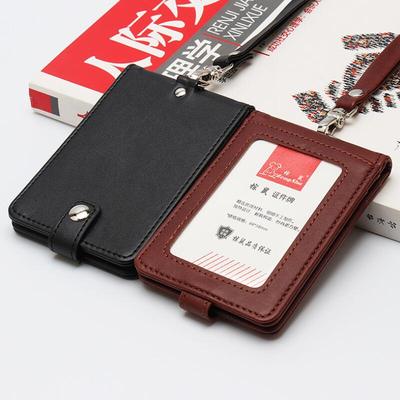 Новый чехол из искусственной кожи с двойным рукавом для карточек, прозрачный чехол для бейджа банка, кредитной карты, держатель для бейджа, аксессуары, держатель для ID-карты