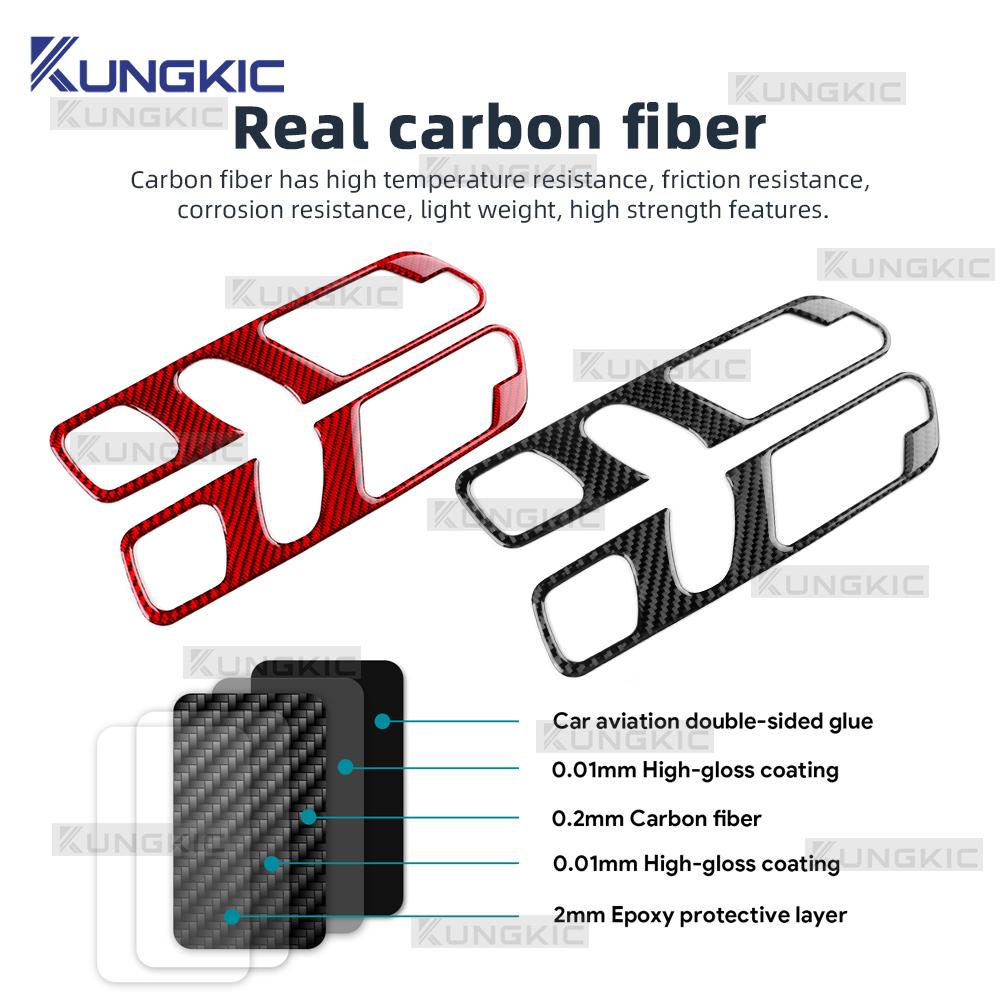 Real Soft Carbon Fiber For Mercedes Benz SLK R170 1996 1997 1998 1999 2000 2001 2002 2003 Inner Door Handle frame Trim Sticker