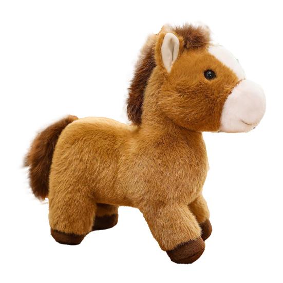 Realistic Horse Plush Toy Year of The Horse Zodiac Soft Stuffed Animal with PP Cotton Filling 2026 Chinese New Year Gift