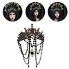 Gothic Crown Headpiece Virgin Mary Headwear Medieval Princess Queen Headband Suitable for Photography Stage Props